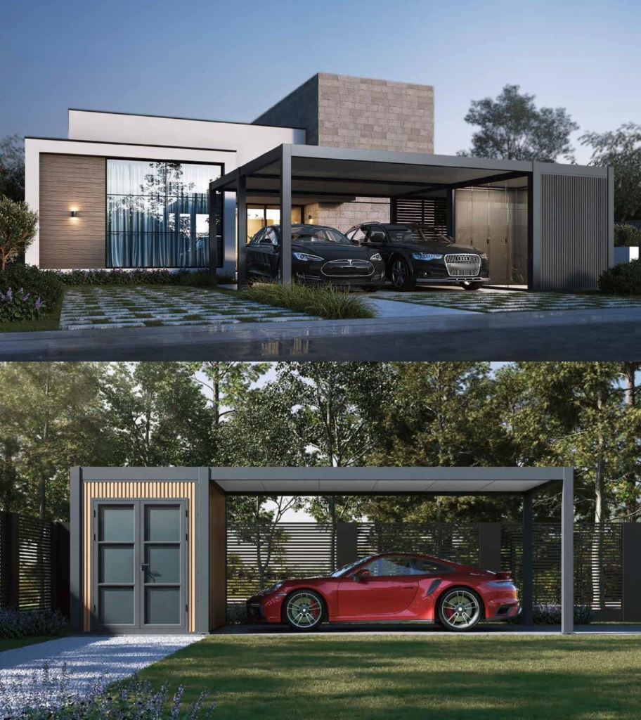 Carport with Integrated Storage